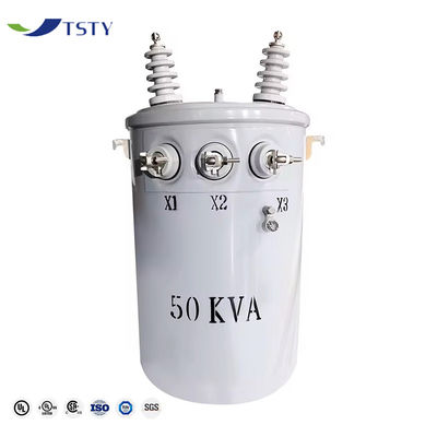Trasformatore pieno di olio 50 kva 75 kva Transformatore monofase montato a poli 4160V a 240/120V